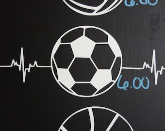 Soccer Ball Heartbeat Decal – Custom Vinyl Sticker for Sports Fans
