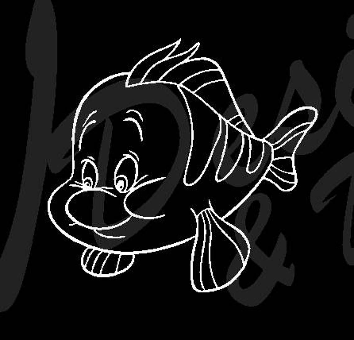Flounder Decal Etsy