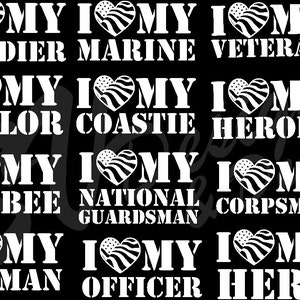 I Love my Military Decal