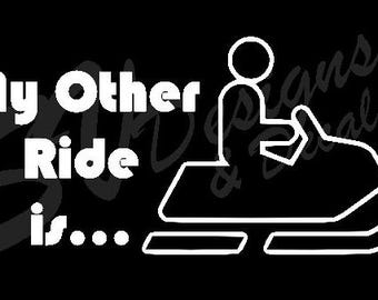 Other ride is a snowmobile Decal