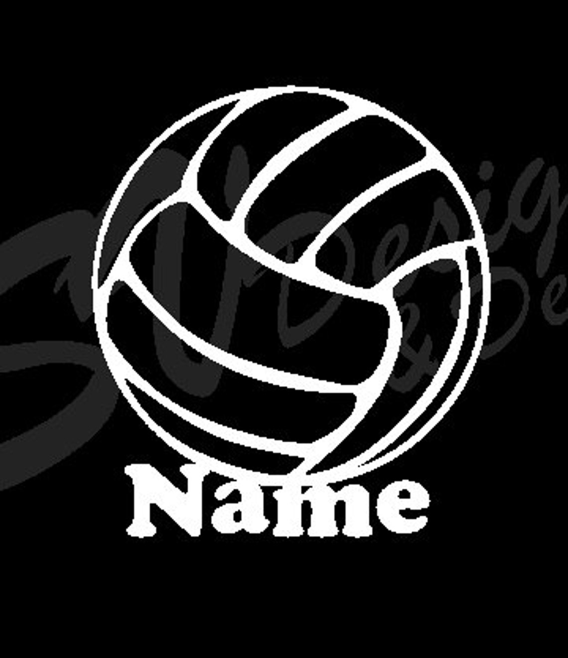 Volleyball Name Decal Etsy
