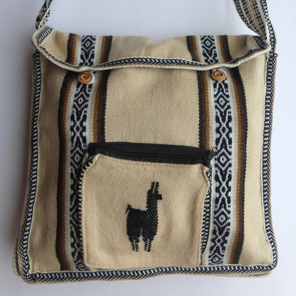 Andean Peruvian Cross Body Messenger Bag Purse  Llama Alpaca Wool