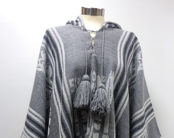 Alpaca Hooded Poncho Cape - Andean Mountain Textile