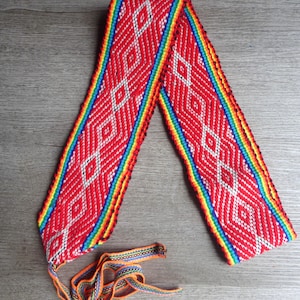 Handwoven Andean Chumpi Belt: Alpaca & Llama Wool, 64 Inches