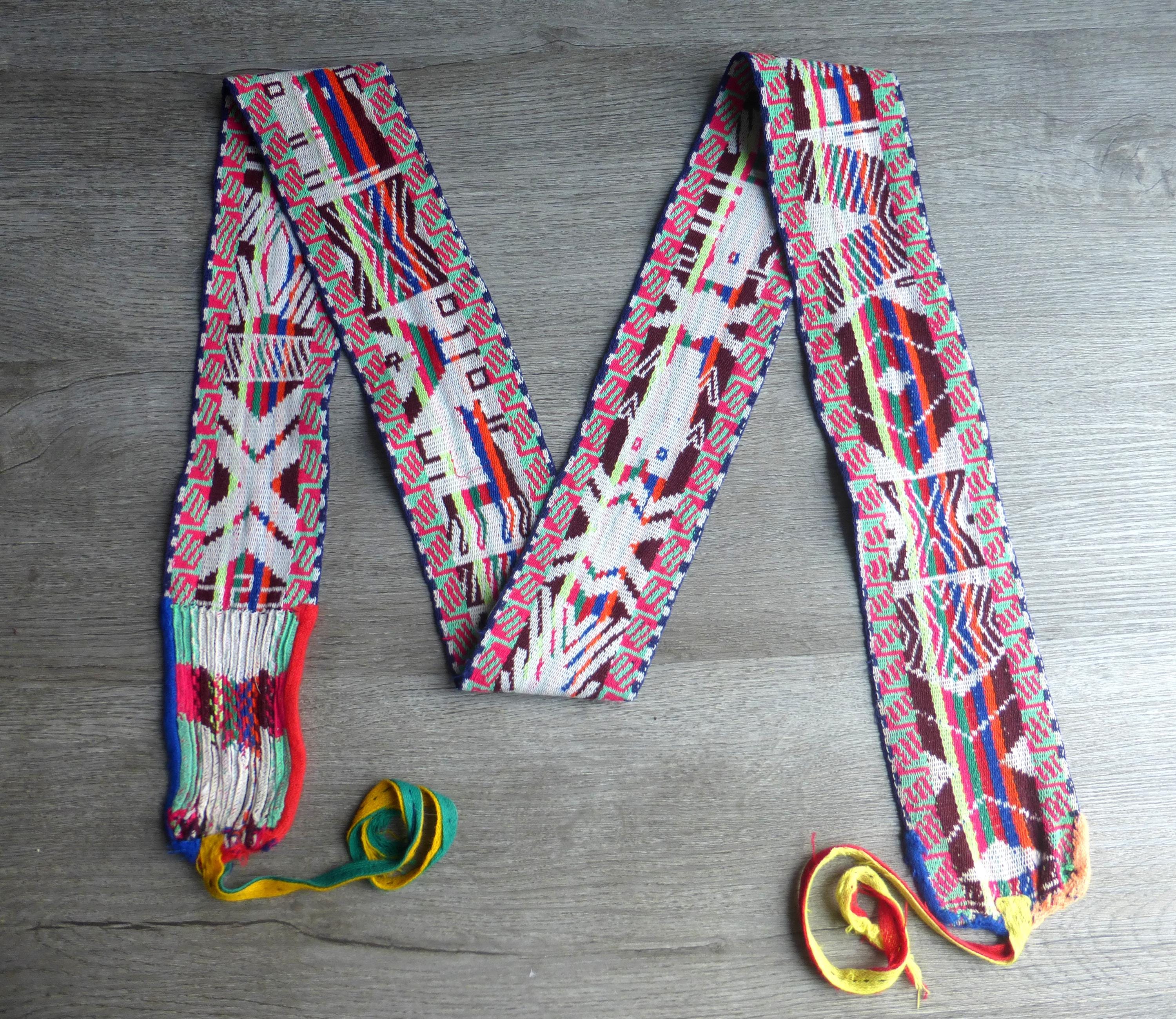Vintage Handwoven Peruvian Chumpi Belt: Andean Shaman 