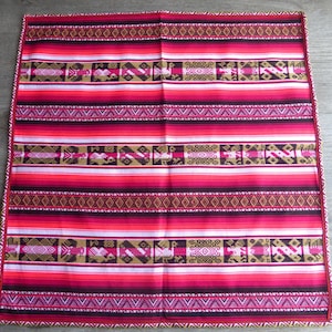 Andean Altar Cloth - Peruvian Andean Fabric - Mesa Altar - Ceremonial Cloth - Shaman Altar Cloth (26 X 25 inches - 66 X 64 cm.)