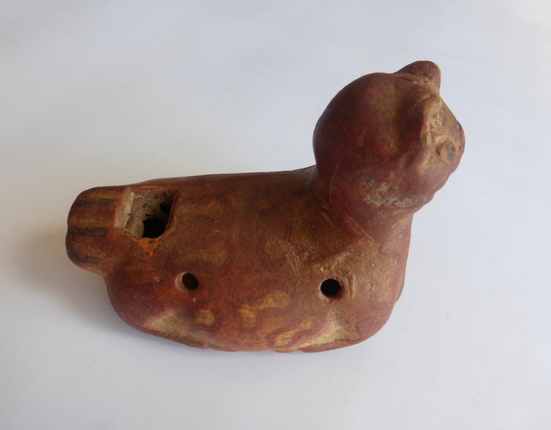 Peruvian Andean Puma Ocarina Collectible Wind Instrument Made of Clay Etsy