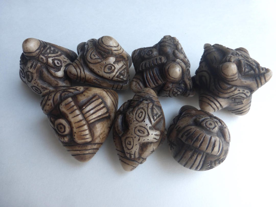 Andean Chumpi Stone Set: Hand-carved Alabaster 7 Chakras - Peruvian ...