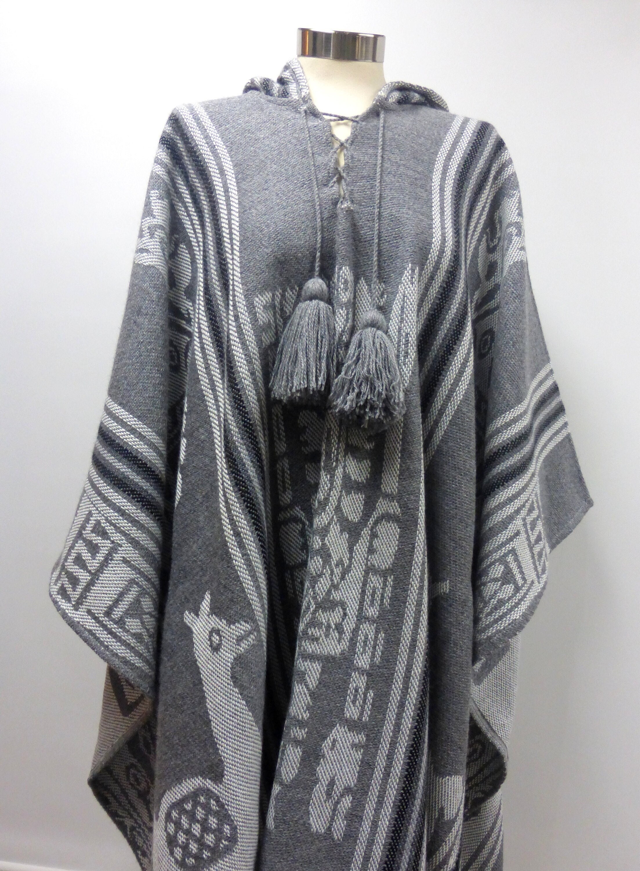 Alpaca Hooded Poncho Cape Andean Mountain Textile Etsy