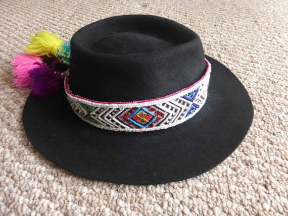 Handbeaded Hat Belts and‎ a few belts- see measurements . *Pricing is for only 1 Western Unisex Hatband 32 X 1/2 in Hand Beaded Tie Turquoise  main image 2