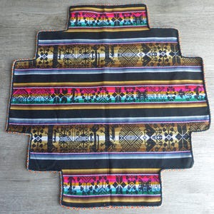 Andean Altar Cloth - Peruvian Andean Fabric - Ceremonial Cloth Chakana Shape - Shaman Altar Cloth (25 X 24 inches - 64 X 61 cm.)