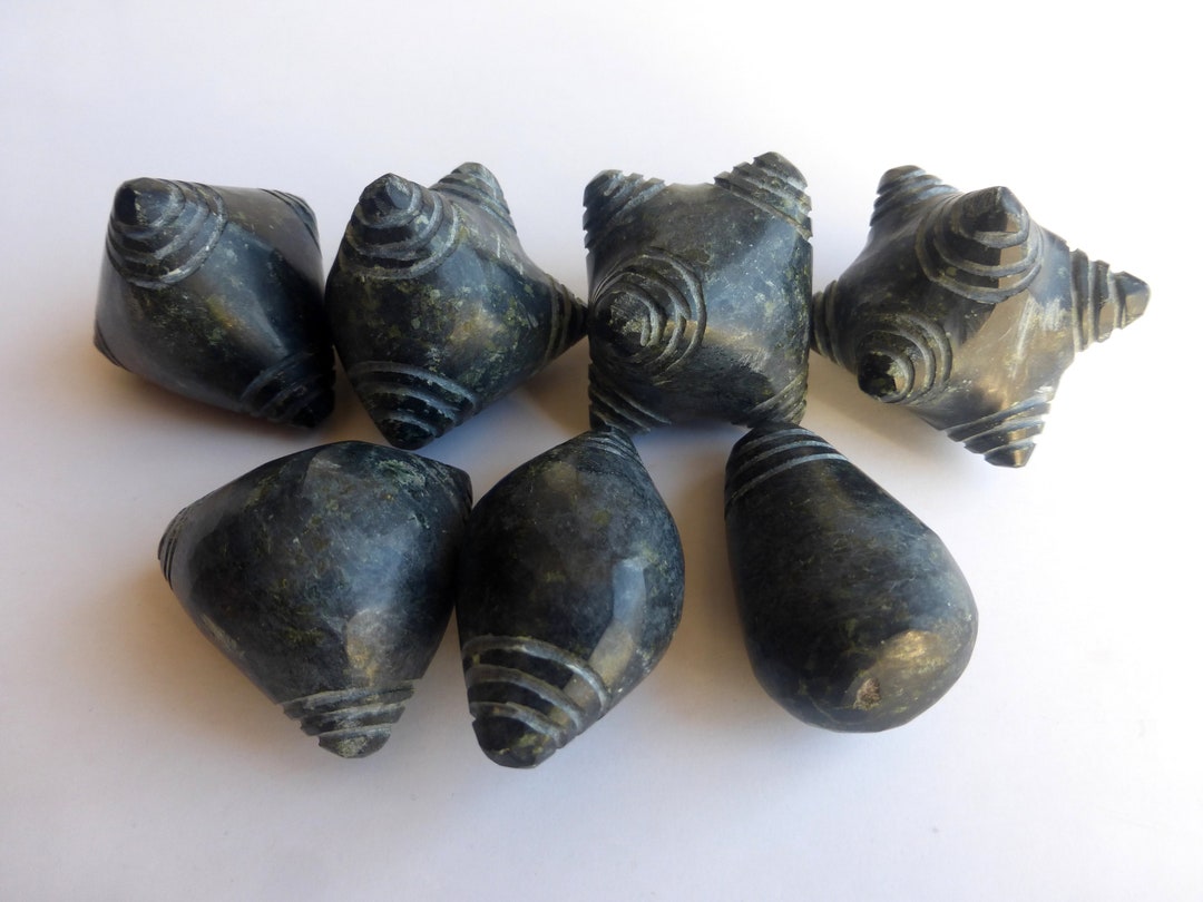 Andean Chumpi Khuyas Stones - Carved on Machupicchu Black Serpentine ...