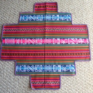 Andean Altar Cloth - Peruvian Andean Fabric - Ceremonial Cloth Chacana Shape - Shaman Altar Cloth (26 X 26 inches - 66 X 66 cm.)