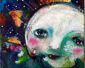 Always loved. 4x4 Nursery moon art. Little girl 39 s room. Little boys room. Children 39 s moon.