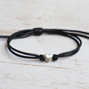 Sterling Silver Heart Black Bracelet Anklet