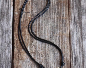Sterling Silver Heart Choker, Minimalist Pendant, Adjustable Cord Necklace