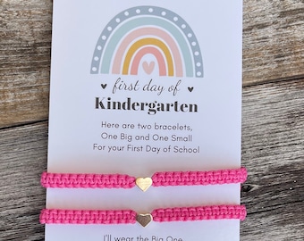 Matching Bracelets, Neon Pink Mommy and Me Matching Bracelets, First Day of Kindergarten, Back To School