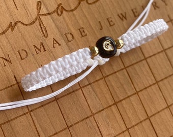 Initial White Bracelet Anklet