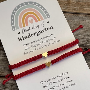 Matching Bracelets, Red Mommy and Me Matching Bracelets, First Day of Kindergarten