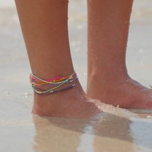 Amelia, Beaded Anklet, Adjustable Anklet, Waterproof