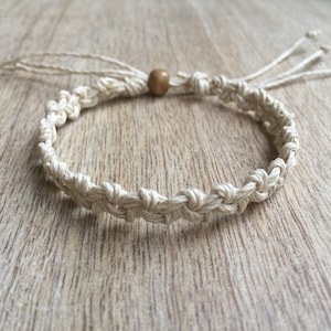 Shell Key, Hemp Anklet, Natural Braided, Macrame Anklet, Surfer Anklet, Unisex, Hemp Bracelet HA001046