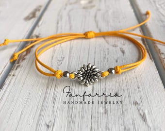 Sunflower Golden Yellow Bracelet Anklet Beach Jewelry