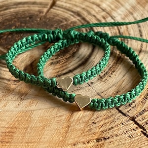 Braccialetti mamma e me, Verde, Braccialetti mamma e figlia, Braccialetti a cuore, Braccialetti coordinati impermeabili, Festa di San Patrizio