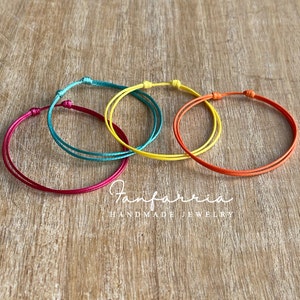 Minimalist Anklets or Bracelets, 1mm Cord, Choose color, Waterproof