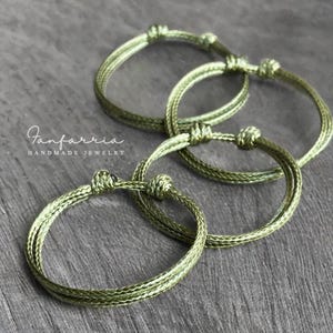 Collins, Family bracelets, Olive Simple Cord Bracelets, Mom Dad Child Bracelet, Daddy Bracelet, Mommy Bracelet, Waterproof WF001472