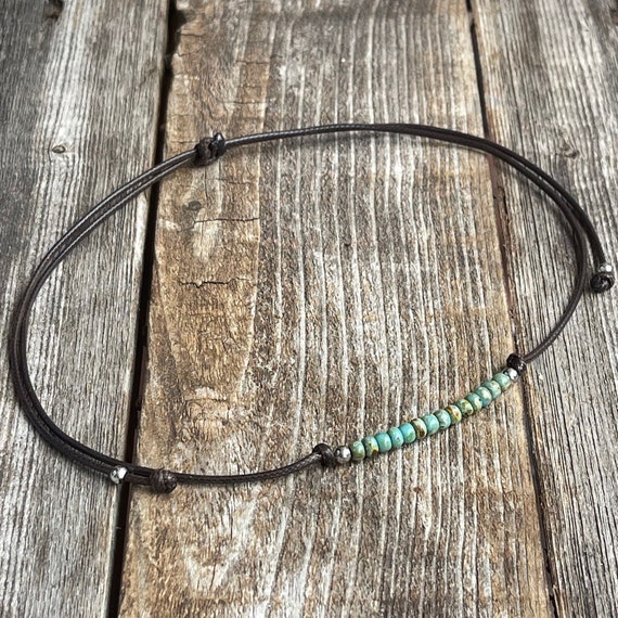 Picasso Beads Turquoise Green Choker Necklace Unisex
