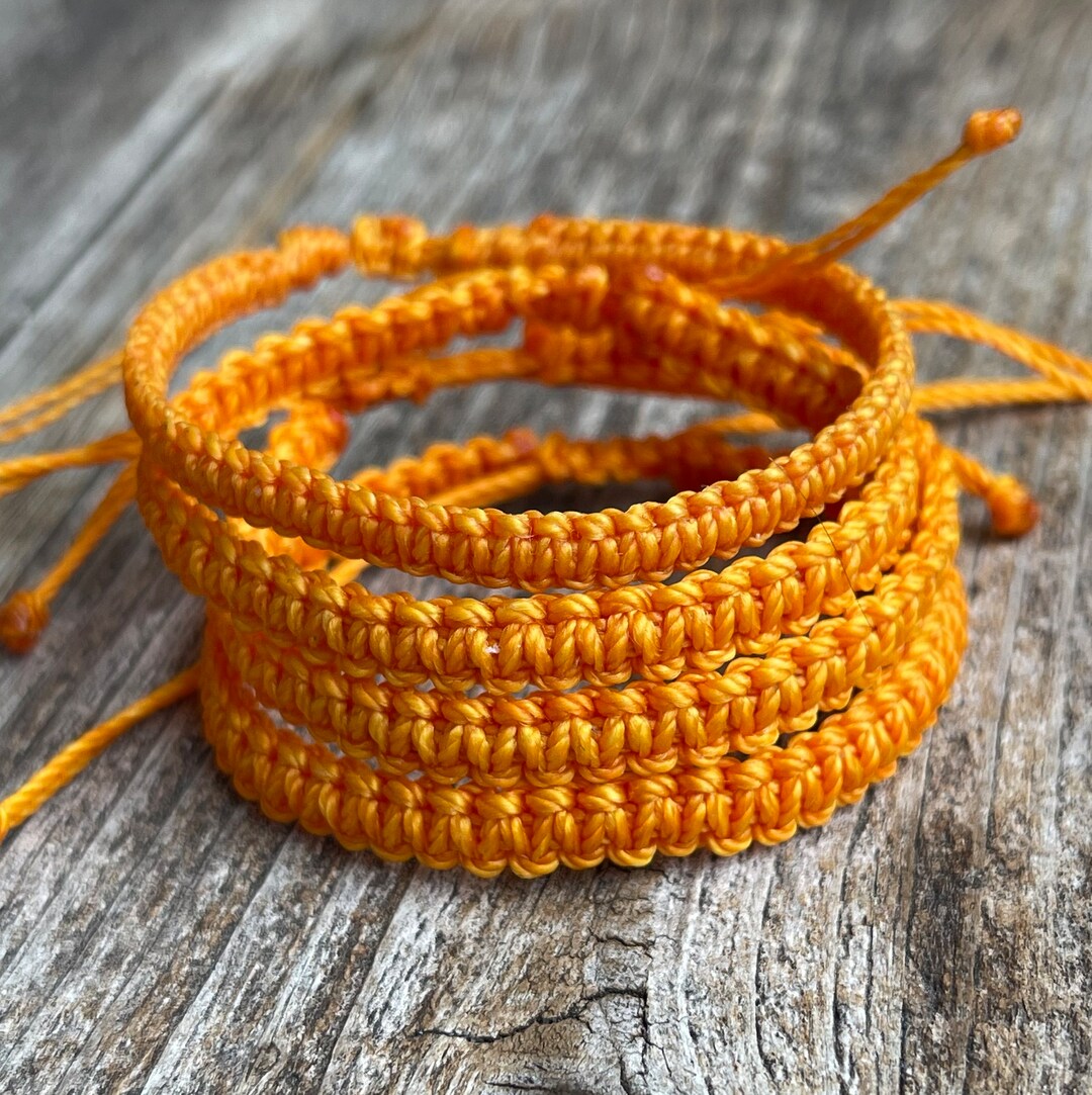 Orange Macrame Family Bracelets Matching Bracelets Etsy