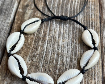 Cowrie Shell Black Bracelet Anklet