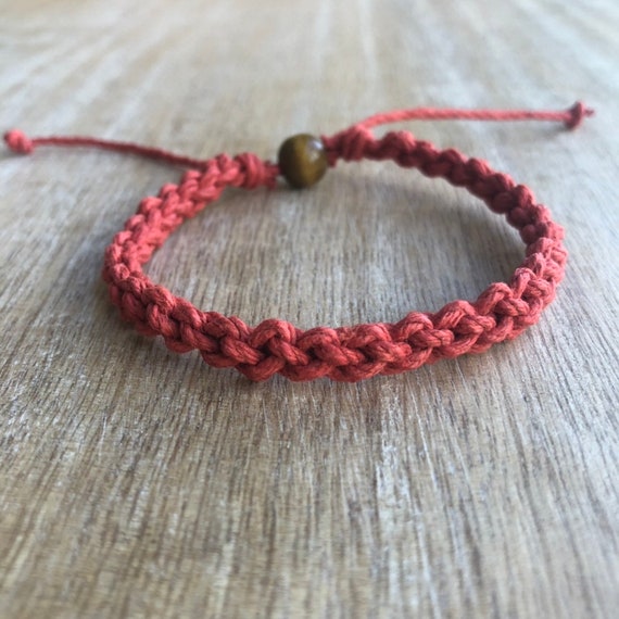 Destin Red Macrame Bracelet Hemp Anklet Macrame Anklet Surfer Anklet Unisex Anklet Beach Anklets Handmade Jewelry HA001550 Etsy UK