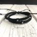 Marathon, Couple Bracelets, Initial, Black His and Hers, Distance, Love Knot, Anniversary gift, Matching Bracelet