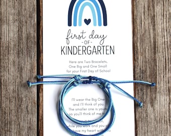 First Day of Kindergarten Matching Bracelets Mommy and Me Bracelets Waterproof