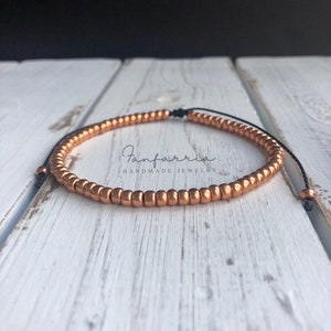 Caladesi, Copper Beads Czech Beads Bracelet Anklet Unisex