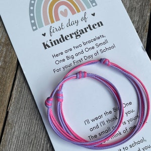 First Day of Kindergarten Matching Bracelets Mommy and Me Bracelets Waterproof