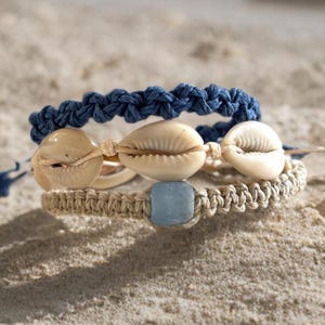 Waterproof Bracelet Anklet Set for Summer, Adjustable Shell and Macrame Anklets, Beach-Inspired Jewelry for Coastal and Ocean Lovers