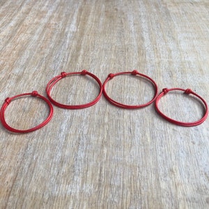 Collins, Red Family bracelets, Waterproof Simple Cord Bracelets, Mom Dad Child Bracelet, Daddy Bracelet, Mommy Bracelet WF001660