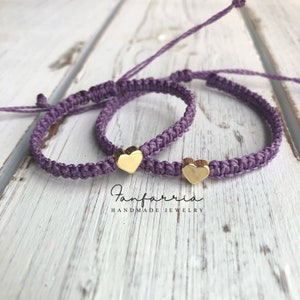 Mommy and me bracelets, Purple, Mom and Daughter bracelets, Heart bracelets, Waterproof Matching Bracelets