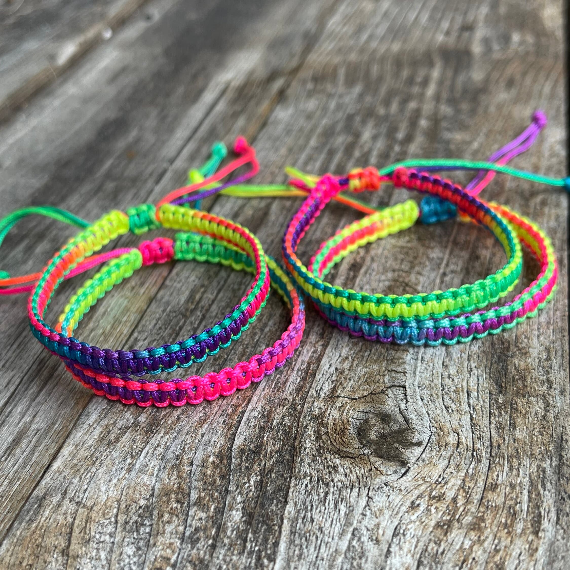 Colorful Macrame Family Bracelets Matching Rainbow - Etsy
