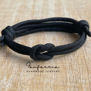 Paracord verstellbar Armband, Nautik Schmuck Siesta Key, schwarz