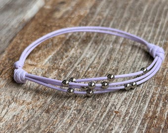 Minimalist Beaded Anklet Bracelet, 4-strand, 1mm Stackable