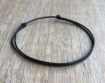 Minimalist Anklet or Bracelet, 1mm Stackable, Many Colors to Choose
