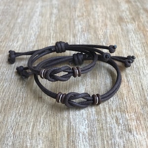 Pulseras familiares con nudo celta de Sanibel, marrón, para la vuelta al cole WF001485