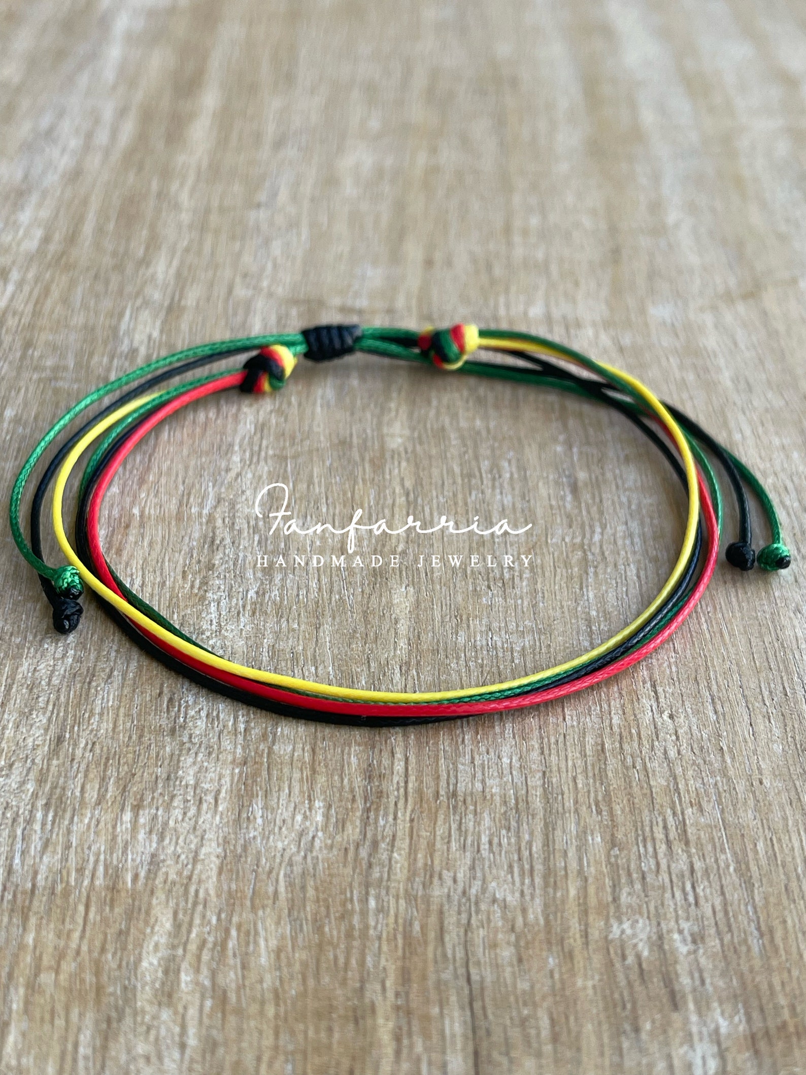 Simple Rasta Anklet Surfside, Rasta Anklet, Unisex, Multistrand Anklet, Waxed Cord, Surfer ...