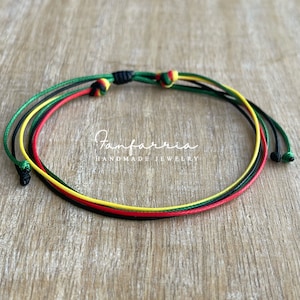 Surfside, Rasta Anklet, Unisex, Multistrand Anklet, Waxed Cord, Surfer Anklet, Adjustable, Waterproof, Reggae, String Anklet WA001098