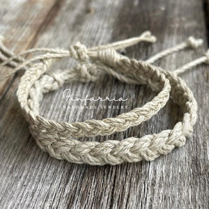 South Beach Hemp His and Hers Bracelets, Eco-Friendly Couple Hemp Bracelets