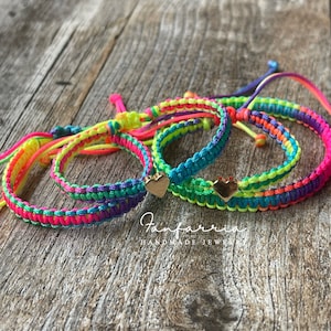 Gold Heart Family Bracelets Colorful