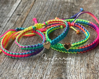 Rainbow Colorful Family Matching Bracelets Set of 4